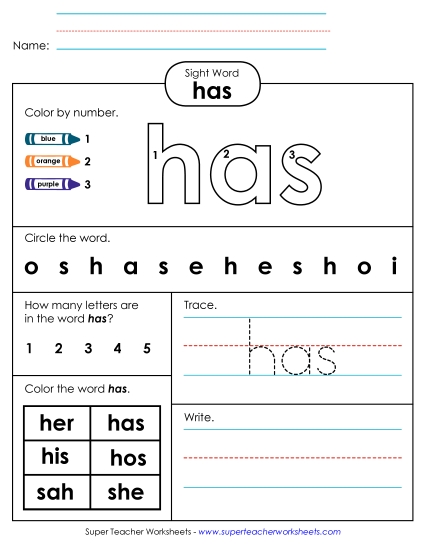 Worksheet 4: Has