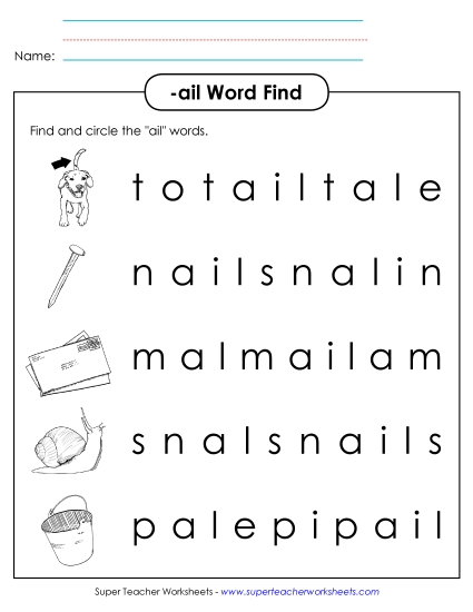 Circle the Words (-ail)