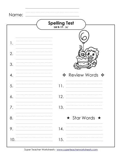Spelling Test (B-17)