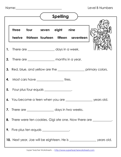Sentence Completion (B-Number Words) 