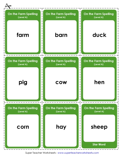 Flashcards (A-Farm Words) 