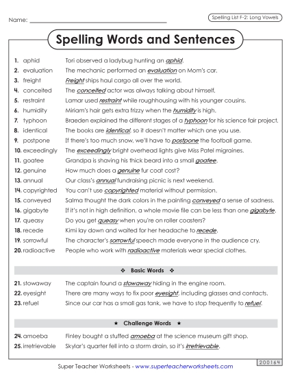 Spelling Sentences (F-2)