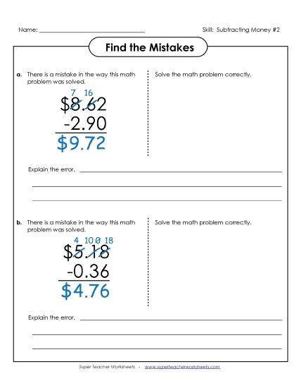 Find the Mistakes (Version 2)