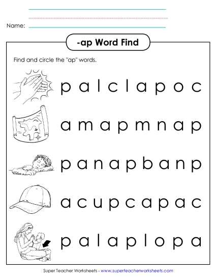 Circle the Words (-ap)