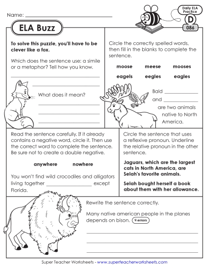 ELA Buzz: Week 18<br>Worksheets 86 through 90