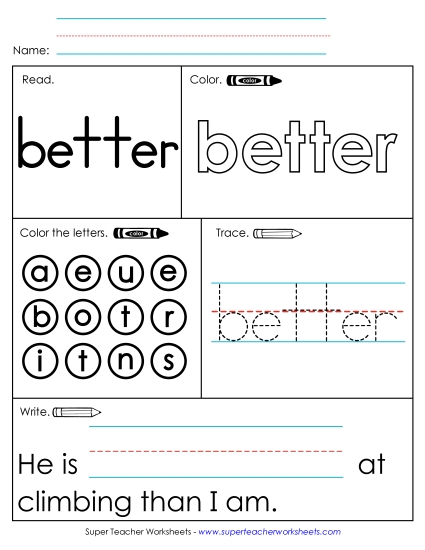Worksheet 1: Better