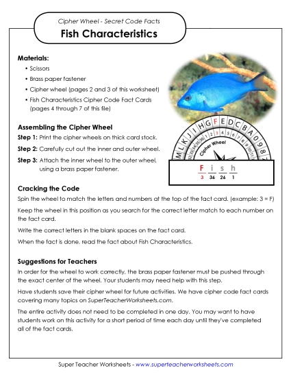Fish Characteristics: Cipher Wheel Facts