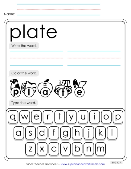 Write, Color, Type: Plate
