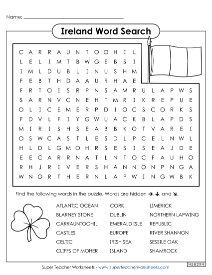 Ireland Word Search