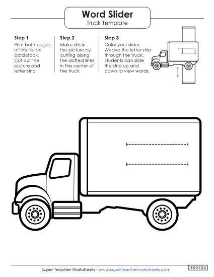 Word Slider: Truck (Right - Word Parts)