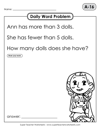 Daily Word Problems<br>A-16 through A-20