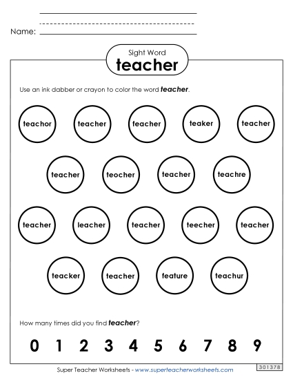 Dab or Color: Teacher