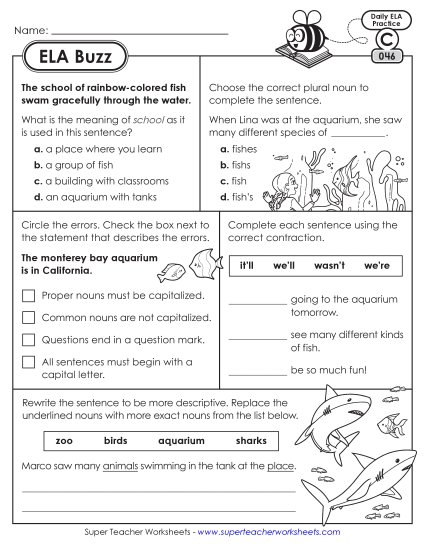 ELA Buzz: Week 10<br>Worksheets 46 through 50