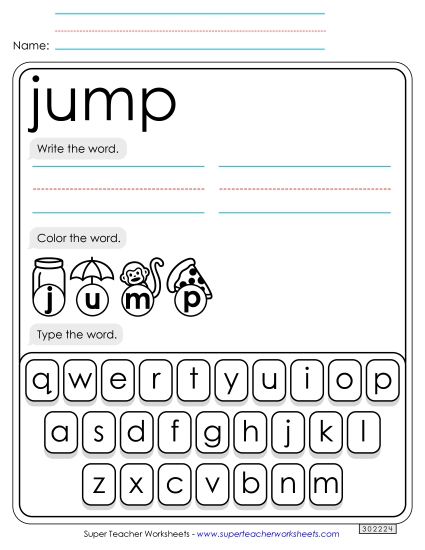 Write, Color, Type: Jump