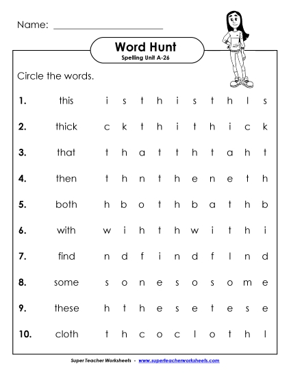 Horizontal Word Hunt (A-26)