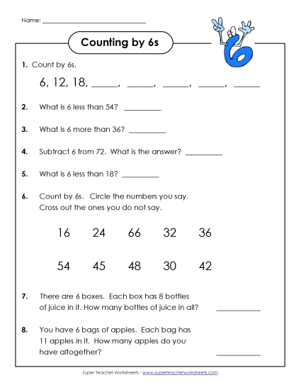 Questions: Counting by 6s