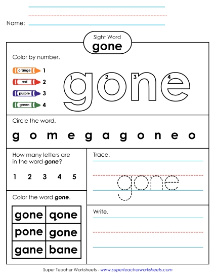 Worksheet 4: Gone