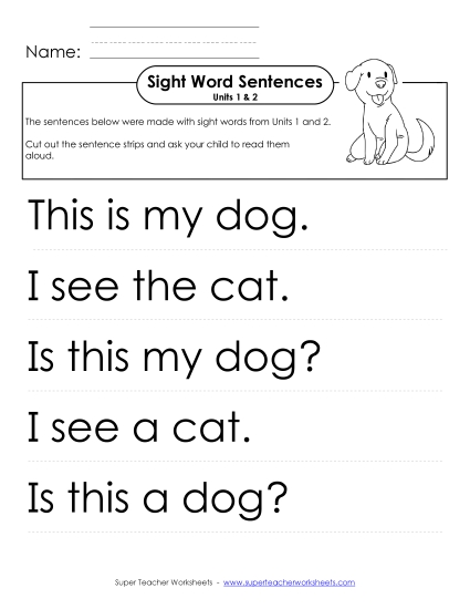 Read Sentences (Units 1 & 2)