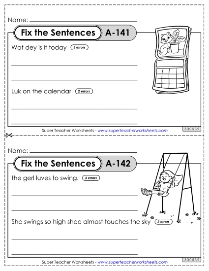 Fix the Sentences A-141 through A-145