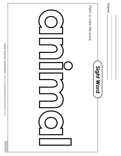 Paint or Color: Animal