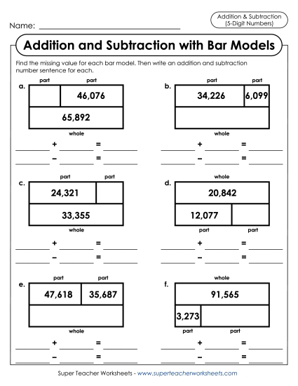Addition & Subtraction Bar Models