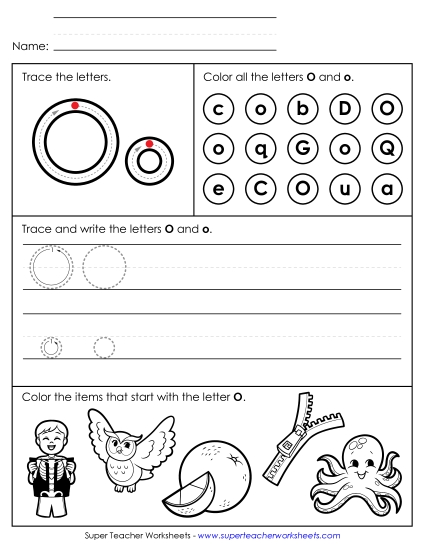 Tracing, Writing, and Recognizing Letter O