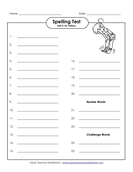 Spelling Test (D-18)