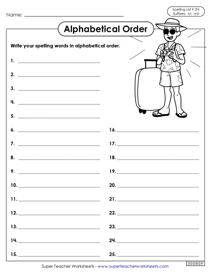 Alphabetical Order: Whole List (F-24)