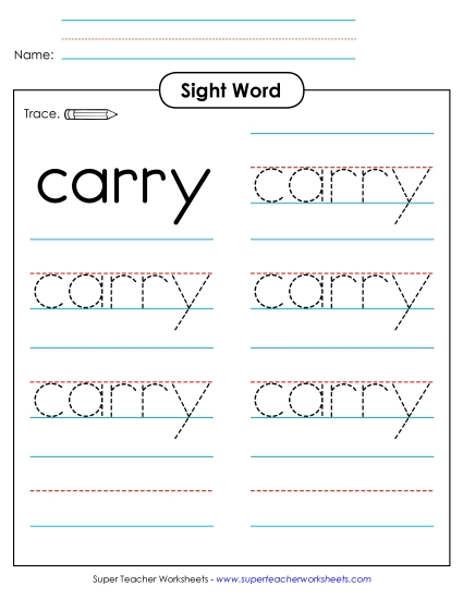 Trace the Word: Carry