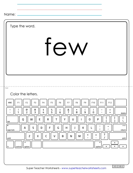 Type the Word: Few