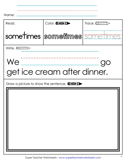 Worksheet 3: Sometimes