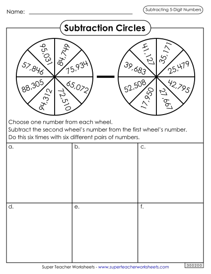 Subtraction Circles