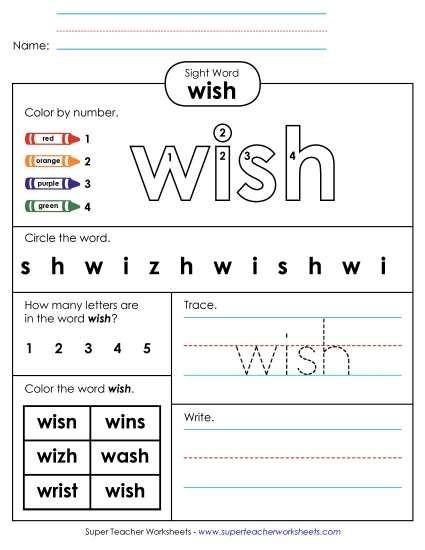 Worksheet 4: Wish