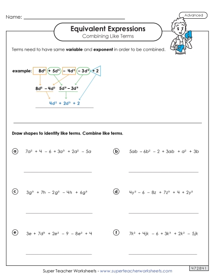 Combining Like Terms (Advanced #3)