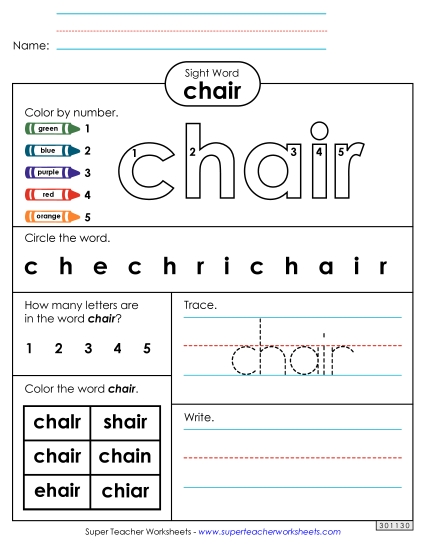 Worksheet 4: Chair