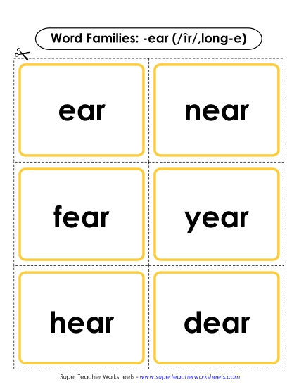 Flashcards -ear<br>(Long-e \