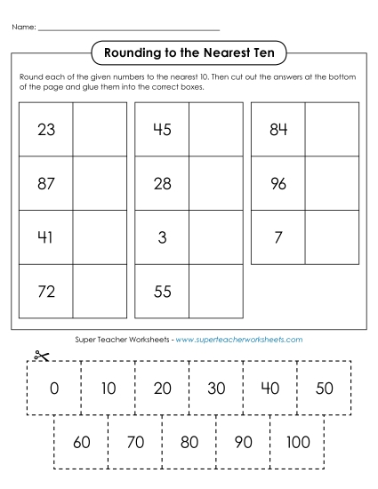 Cut-and-Glue:<br>Rounding to Nearest 10