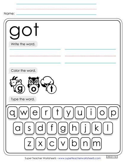 Write, Color, Type: Got