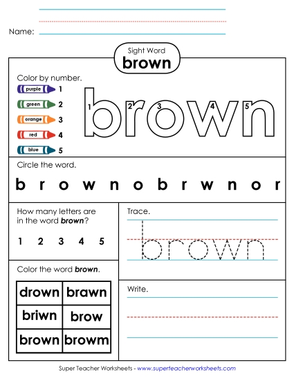 Worksheet 4: Brown