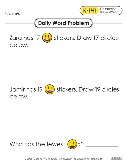 Daily Word Problems <br>K-141 through K-145