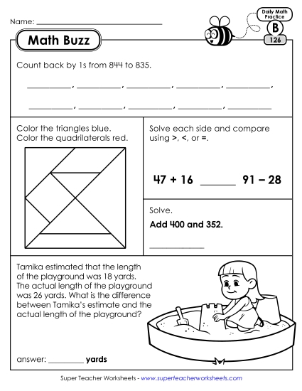 Math Buzz: Week 26<br>Worksheets 126 through 130