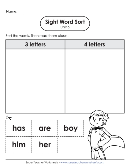 Sight Word Sort (Unit 6)