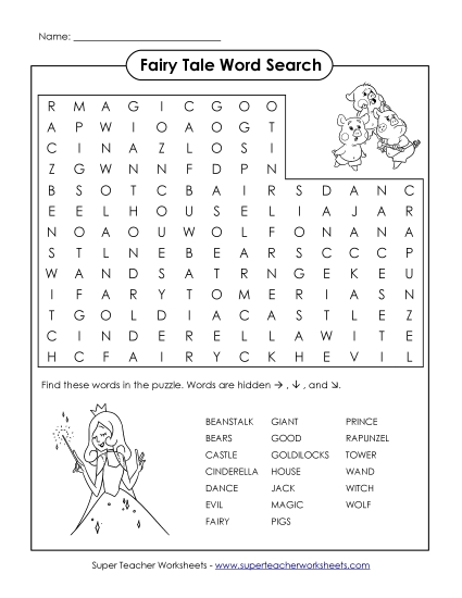 Word Search - Fairy Tales