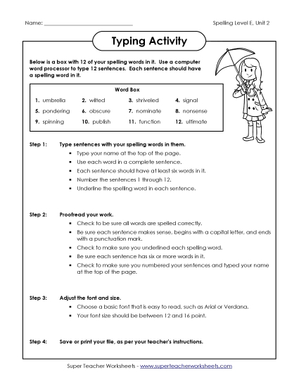 Typing Sentences (E-2)