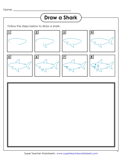 Draw a Shark Learning To Draw Worksheet