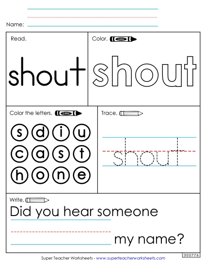 Worksheet 1: Shout