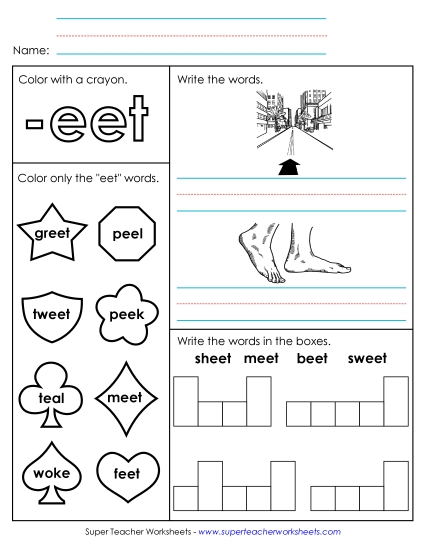 Worksheet 1 (-eet Words)