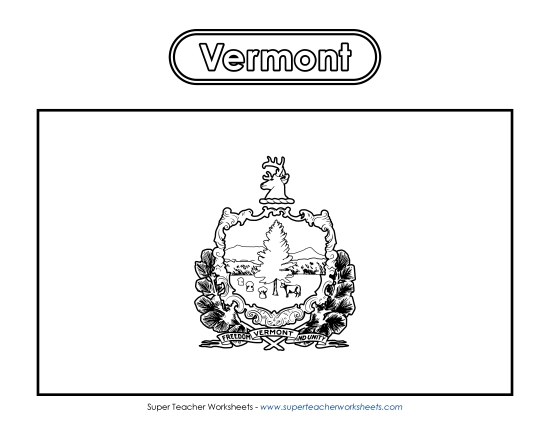 Vermont Flag Coloring Page