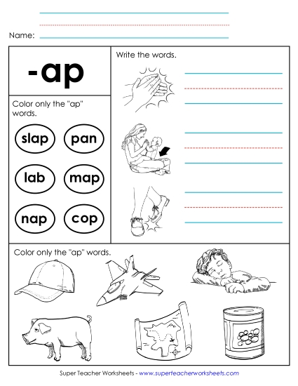 Worksheet 2 (-ap Words)