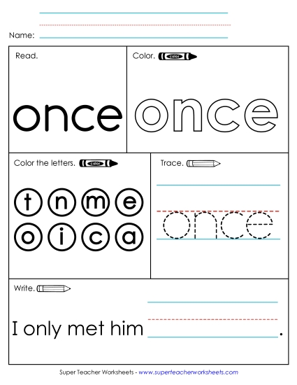 Worksheet 1: Once